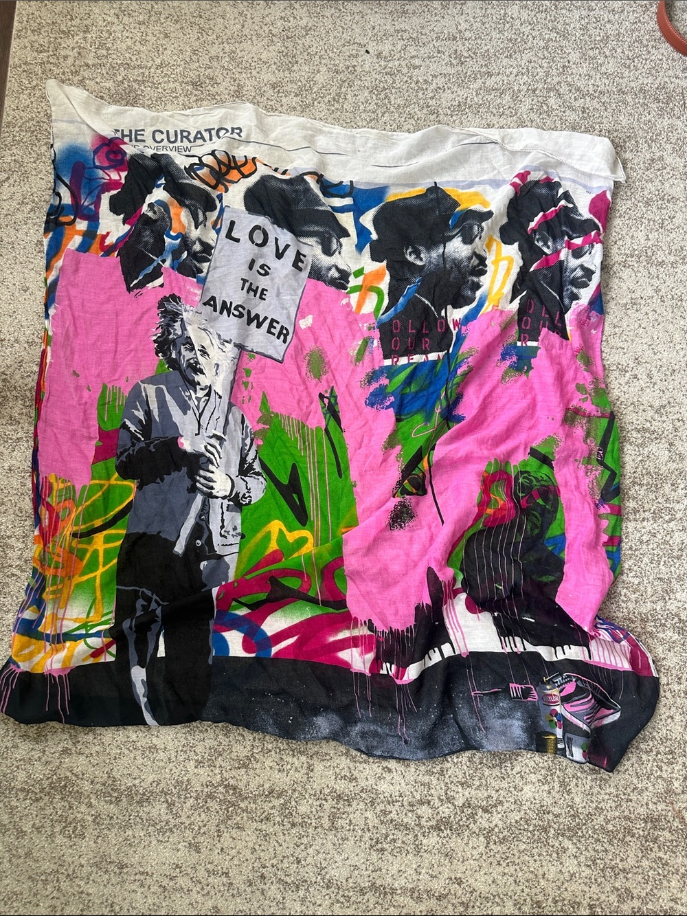 Mr. Brainwash (Thierry Guetta) Love Is The Answer Pop Art Scarf